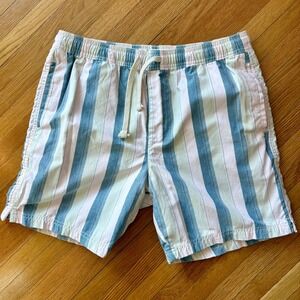 Free Planet cotton blend stripe elastic waist shorts Men's L preppy resortwear